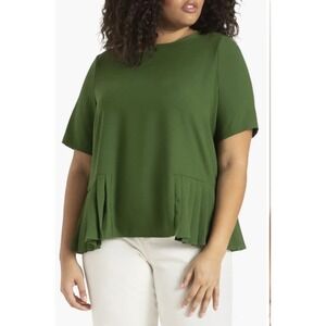 Eloquii Pleated Hem Short Sleeve Blouse | Green | Size 20 |
NWT
